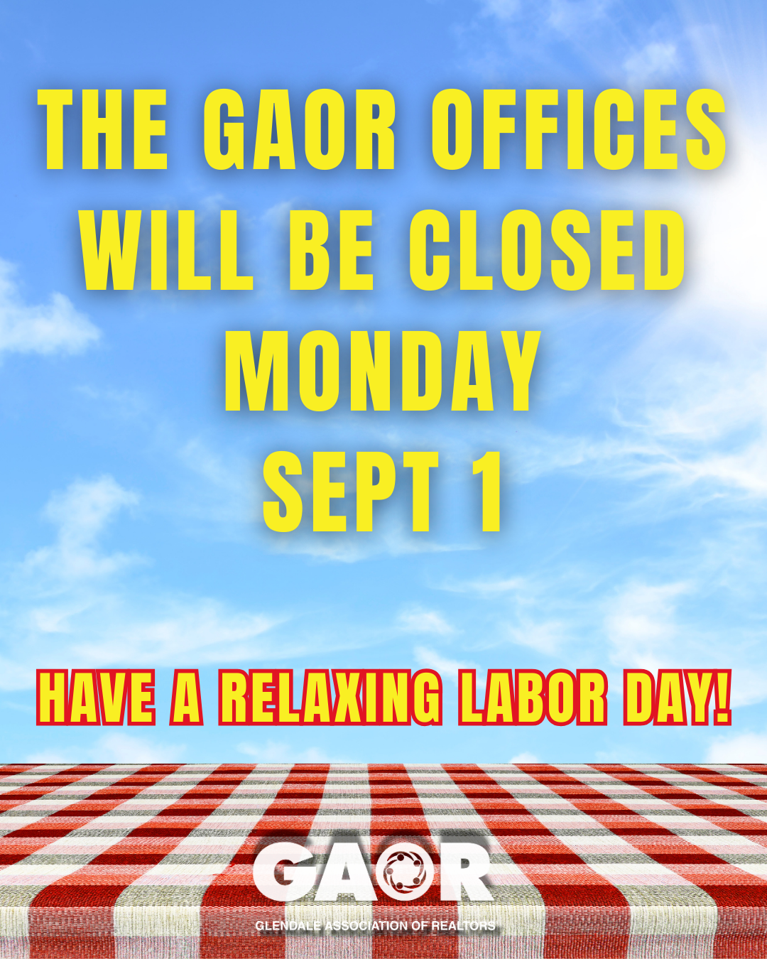 GAOR Office Closed Labor Day 2025