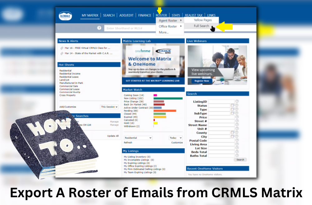How to export a agent roster from CRMLS Matrix