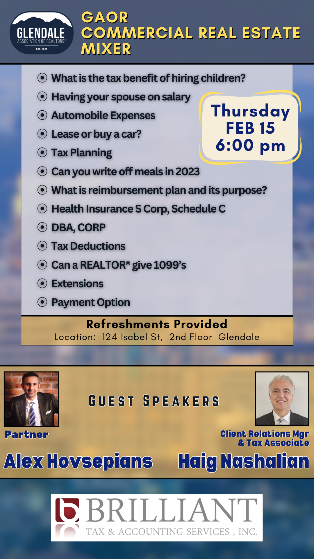 CRE 2024 Feb - Brilliant Tax Advisors- Alex Hovsepian Haig