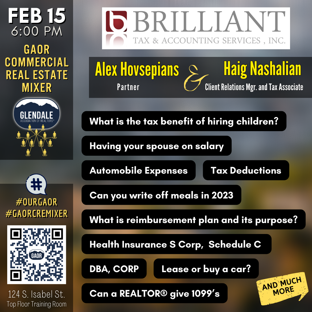 CRE 2024 Feb - Brilliant Tax Advisors- Alex Hovsepian Haig