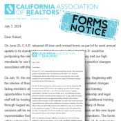 CAR Forms Notice Letter