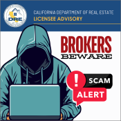 DRE Licensee Advisory - Fraud Alert