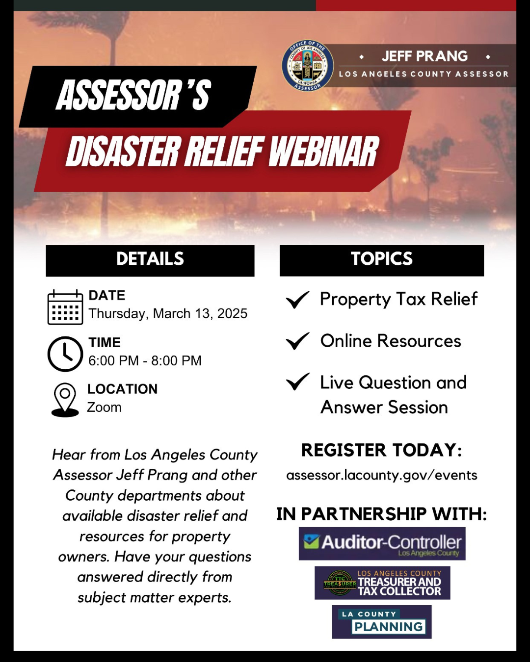 Assessors Disaster Relief Webinar Mar 13