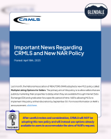 New NAR Policy CRMLS Policy