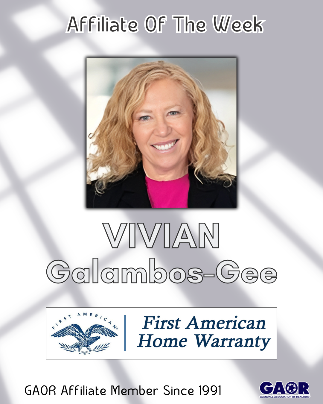 Affiliate Shoutout - Vivian Galambos Gee - 2025