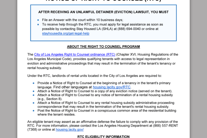 Right To Counsel Notice 2025