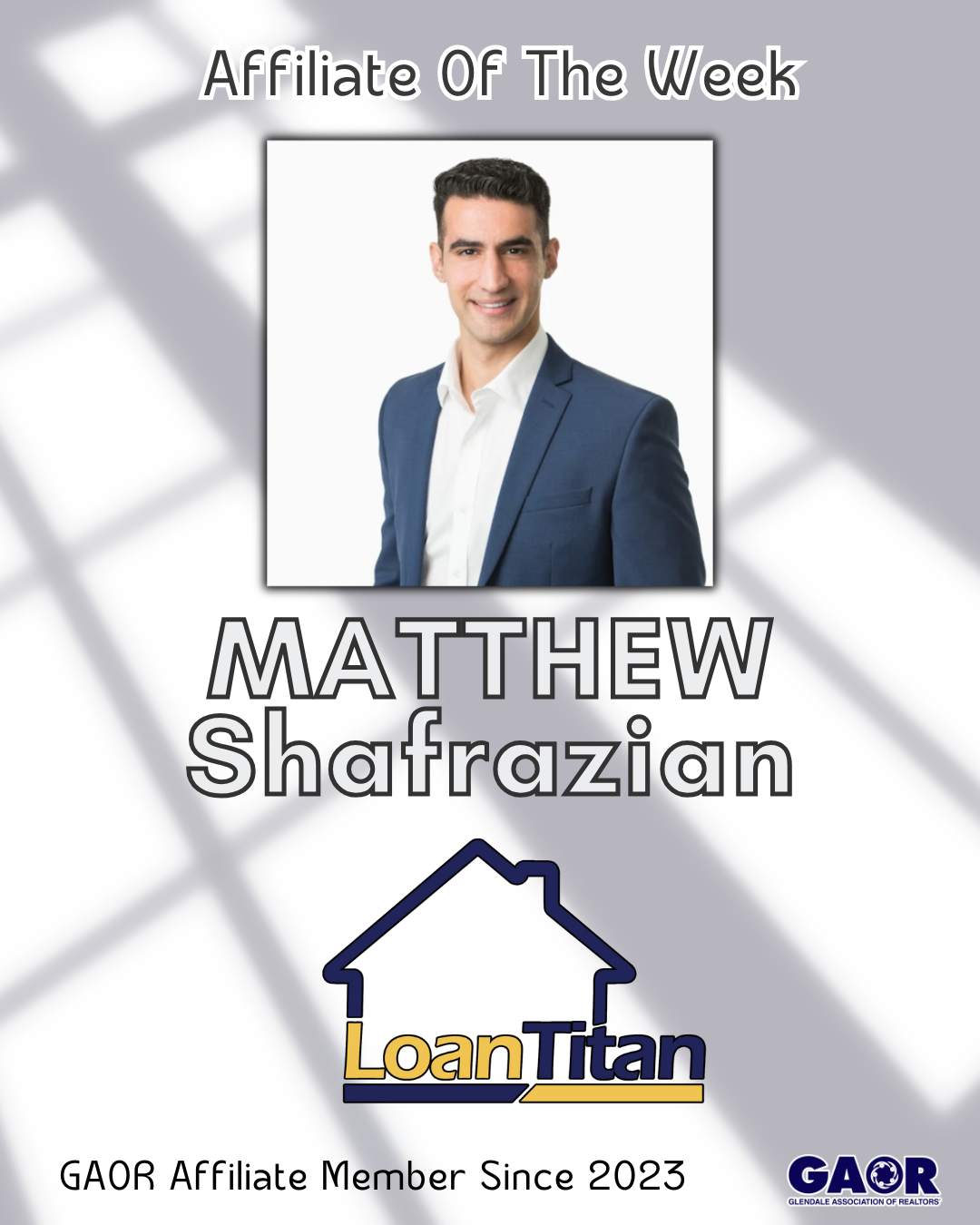 Affiliate Shoutout - Matthew Shafrazian 2025