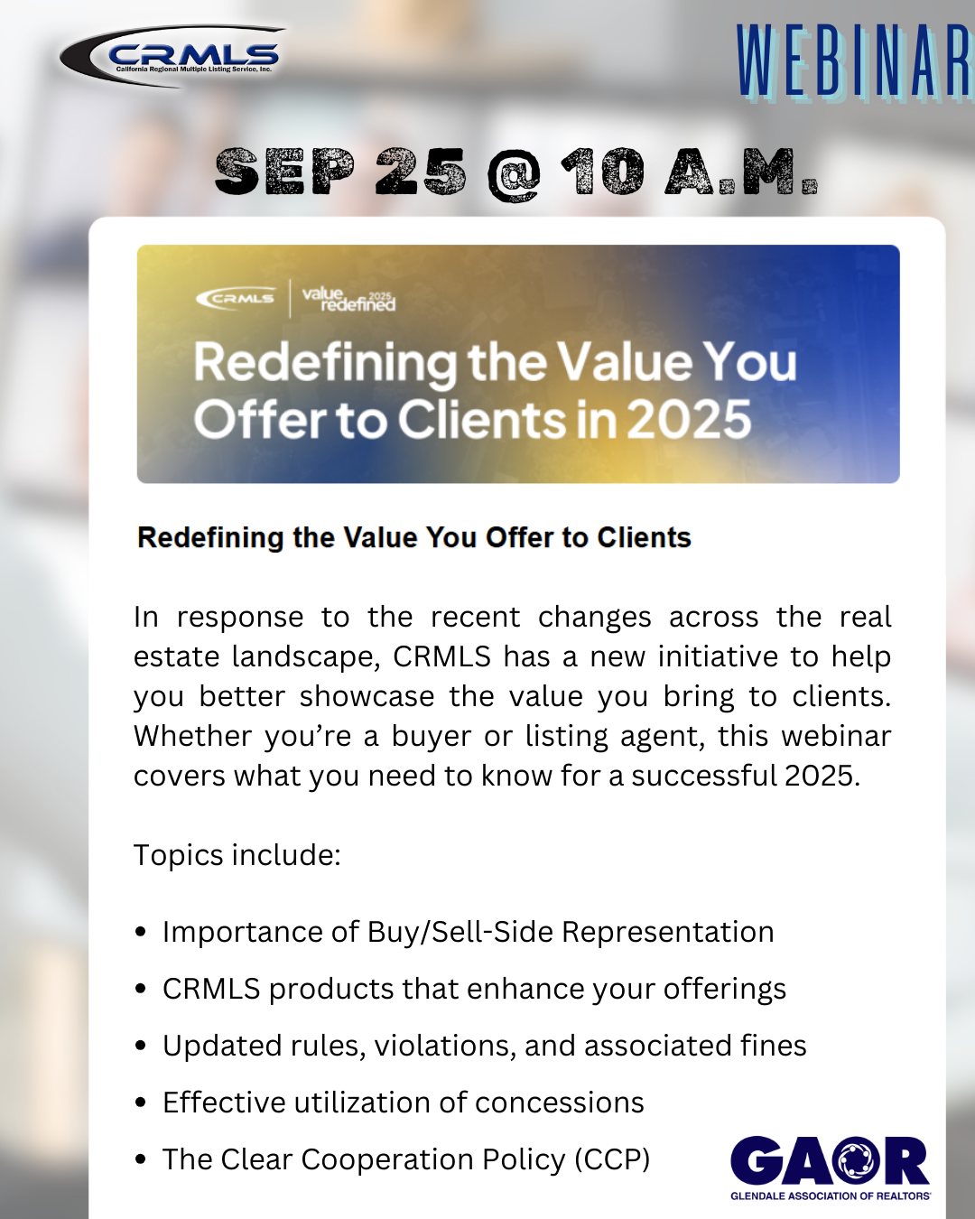 CRMLS Webinar Redefining Value SEP 25
