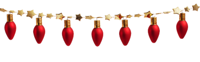 garland red christmas light ornaments single string