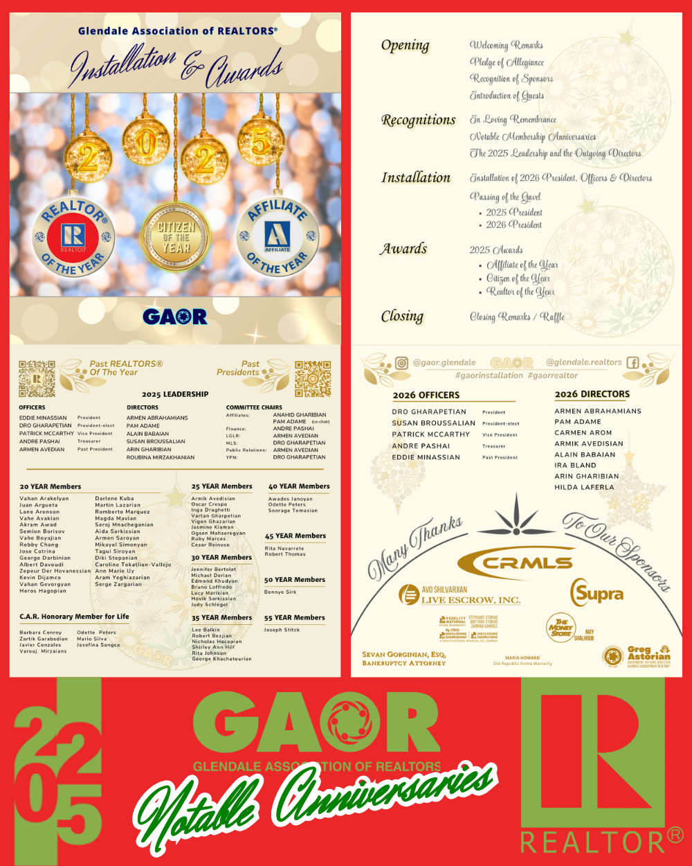 2025 GAOR Notable Anniversaries