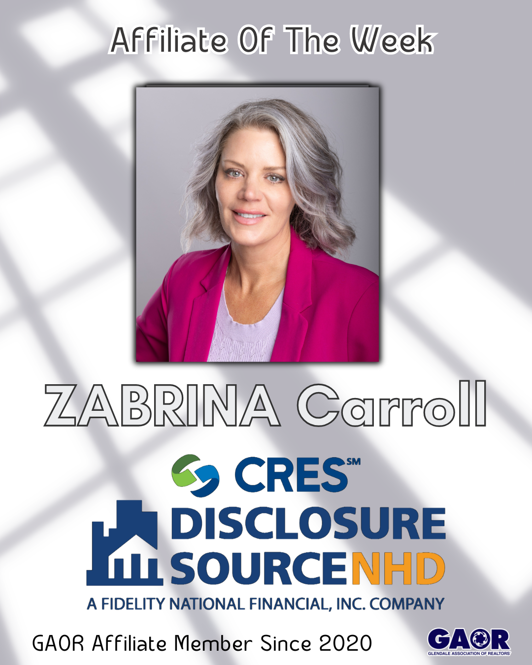 Zabrina Carroll - Affiliate of the Week