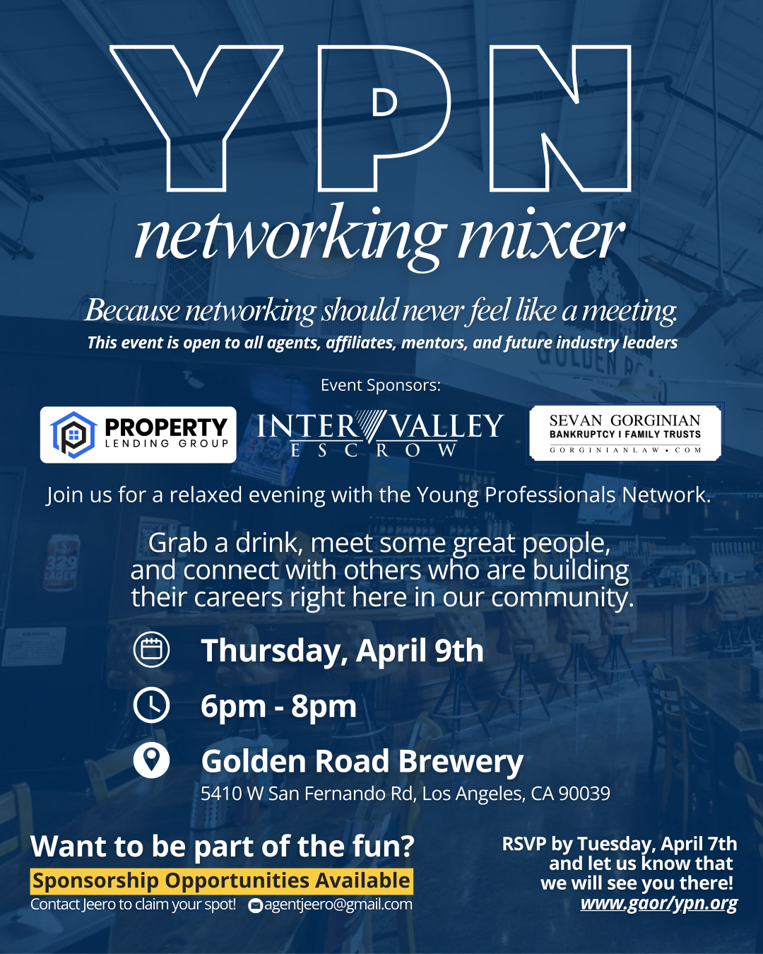 YPN Mixer April - InterValley Escrow - Property Lending - Gorginian Law 4x5