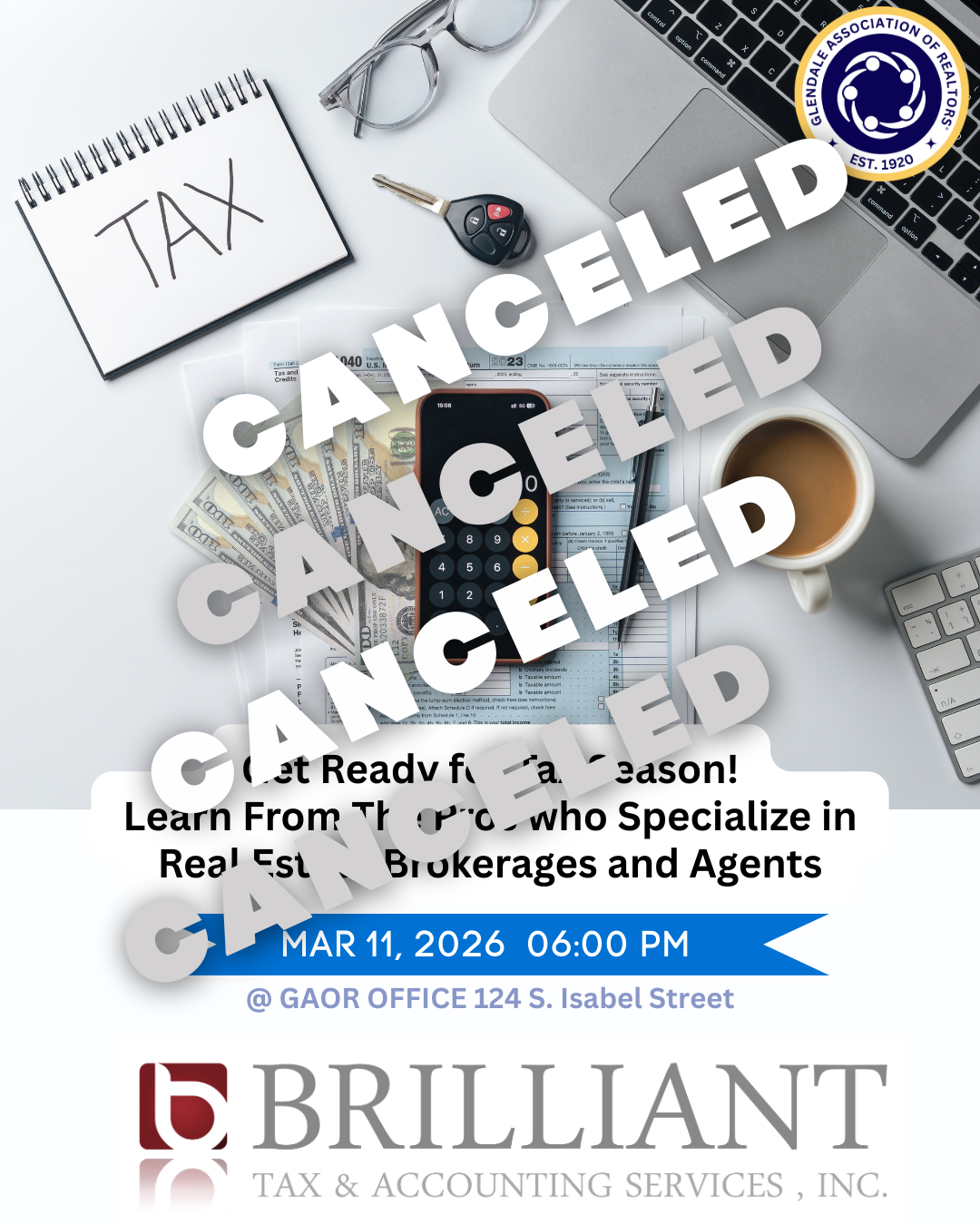 Taxes by Brilliant Accounting - CANCELED