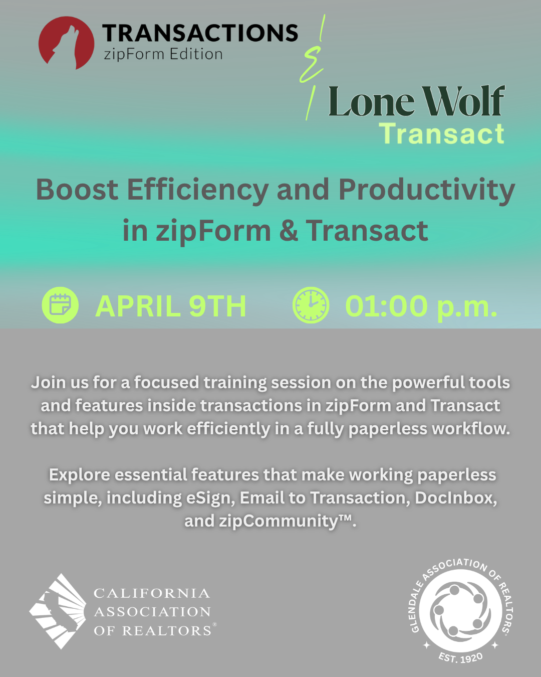 LoneWolf zipForm and Transact APR 2026