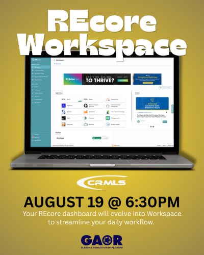 CRMLS – ReCore Workspace – AUG 19