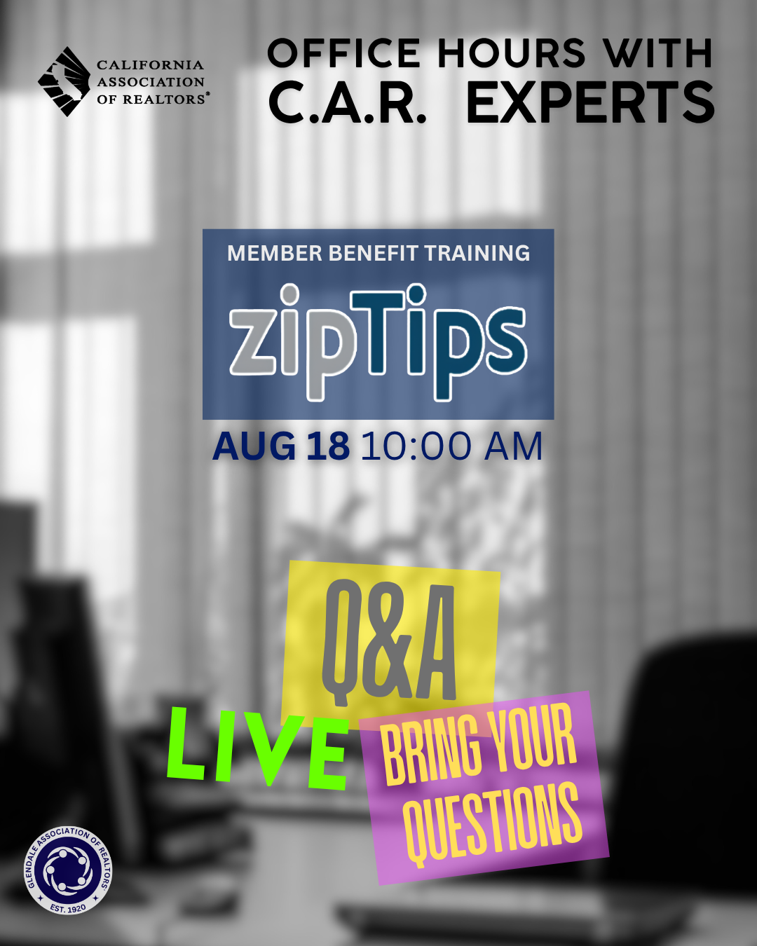 zipTips Office Hours with CAR Experts