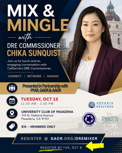 DRE Commissioner – Mix & Mingle – OCT 13